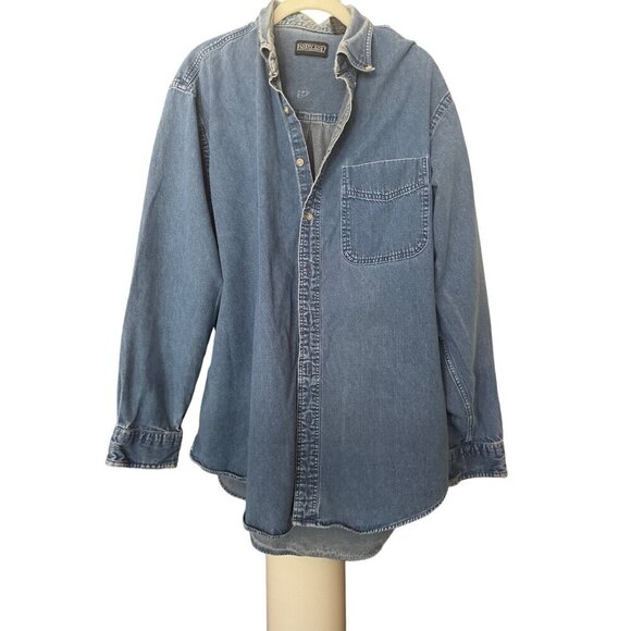 Lands End Denim Vintage 1980s Shirt Men's Tall Large - Picture 1 of 5